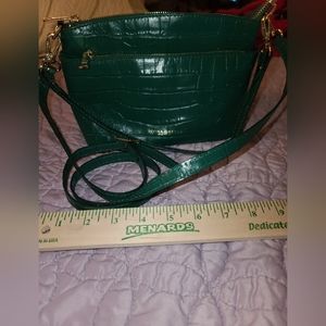 Crossover bag Italian leather, green